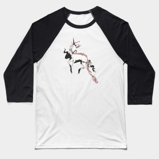 Creepy Unicorn Art Baseball T-Shirt